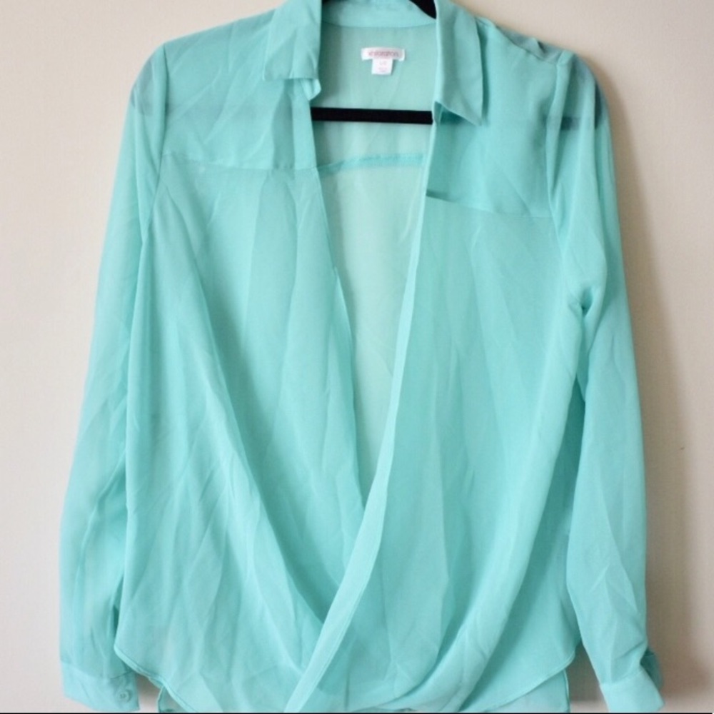 Target (xhilaration) Teal Surplice Wrap Blouse